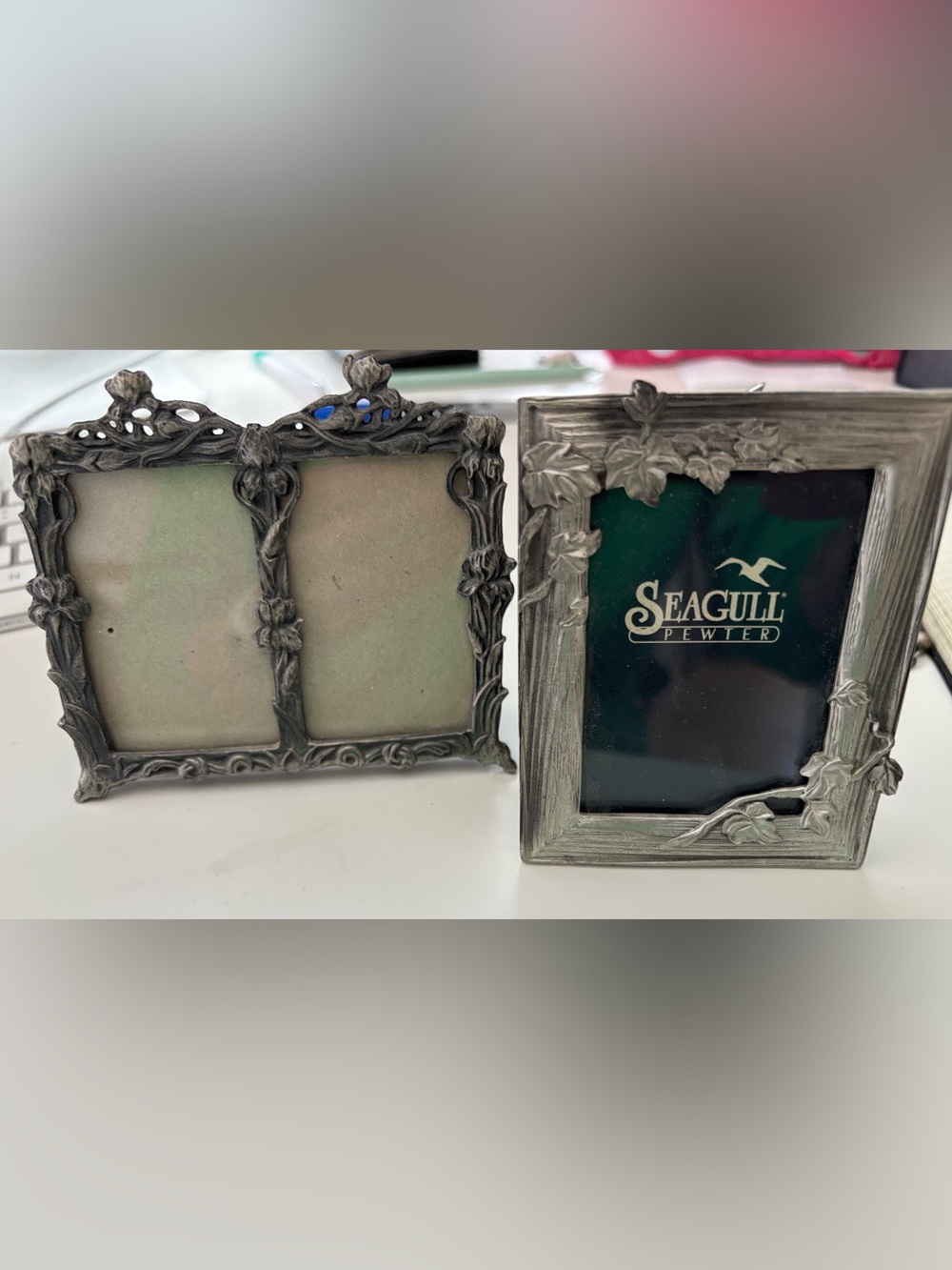 Seagull Pewter Ornate Floral Picture Frame - Silver Finish